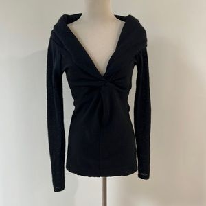 D.Exterior Lightweight Wool Blend.BLACK Off the Shoulder Sweater. M